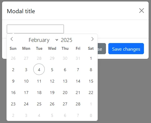 Date picker show in front of Bootstrap modal