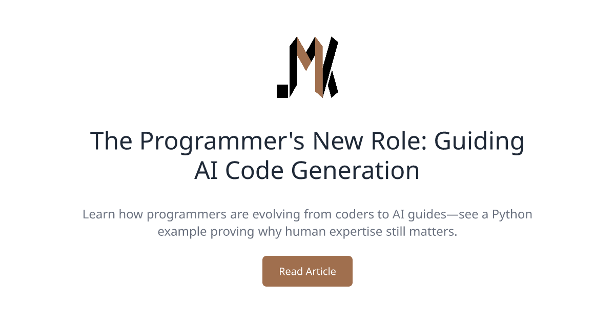 The Programmer's New Role: Guiding AI Code Generation | Josh Karamuth